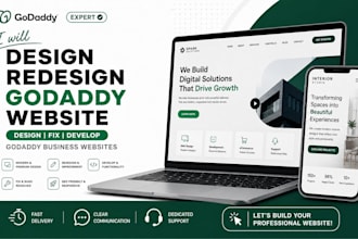 design redesign godaddy website design fix develop godaddy business websites