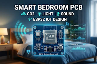 design esp32 bedroom sensor pcb with co2 light and sound monitoring