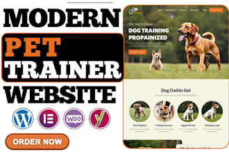 design dog trainer website, pet care, dog walking, mobile groomer, vet website