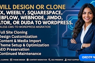 design or clone weebly squarespace webflow webnode jimdo gator duda to wordpress