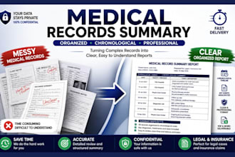 organize and create a chronological medical record summary report