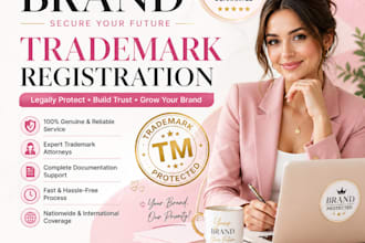 design business logo for uspto trademark patent filing and brand identity