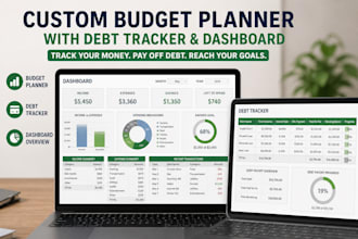 design an easy to use budget planner with debt tracker and financial dashboard