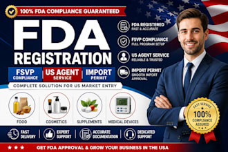 handle fda registration, fsvp and US agent for food and cosmetics