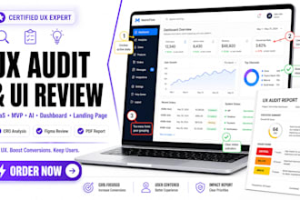 do ux audit for mvp saas dashboard ai startup website design figma landing page