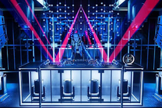 3d stage design, dj stage, hall design