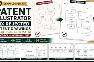 patent illustrator fix rejected patent drawings electrical schematic uspto
