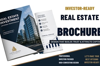 do investors ready real estate offering memorandum, brochure design, prospectus