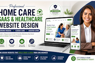 design home care saas healthcare website nursing elderly care wordpress website