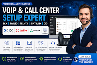 configure did numbers, sip trunks, and integrate telnyx, twilio, and 3cx to buil