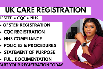 do ofsted registration, cqc registration, nhs compliance and policies uk