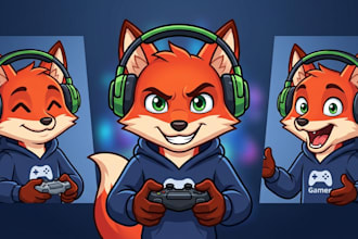 create a custom gaming mascot pngtuber avatar for twitch youtube and veadotube