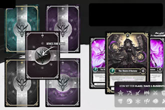 diseñaré cartas de juego, tcg o juego de mesa profesional y listo para imprimir