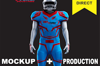 do 3d mockup and production for 7v7 football baseball and uniforms