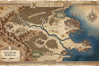 design medieval map kingdom fantasy empire maps illustration for dnd boardgames