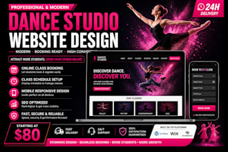 build a modern dance studio website for classes bookings and growth