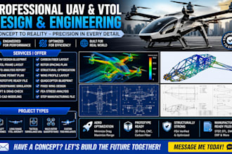 uav drone design vtol aerospace blueprint 3d cad modeling cfd analysis plan