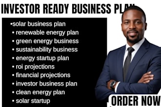 write a solar energy renewable green energy business plan with roi projecction