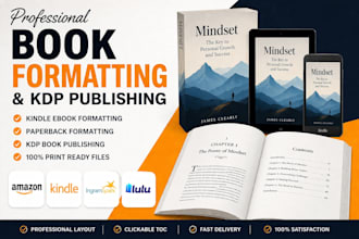 do book formatting, kdp book publishing, paper back, kindle ebook formatting