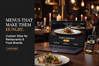 build a restaurant website with menu, booking, and online ordering links