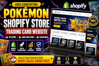 design pokemon shopify store trading card website tcg pokemon store