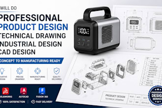 professional product design technical drawing industrial design cad design