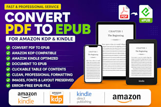 convert PDF to epub and amazon kdp, amazon kindle KDP, document to epub