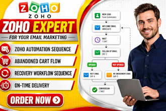 build zoho abandoned cart recovery automation sequences and rentention workflows