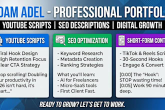 write viral youtube scripts and seo video descriptions