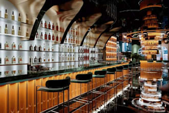 3d interior design lounge, bar, night club, cafe, restaurant