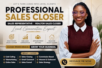 be commission sales closer b2b lead generation realtor sales representative