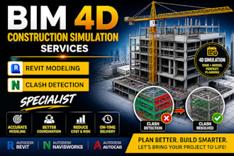bim 4d construction simulation services revit modeling clash detection specialis