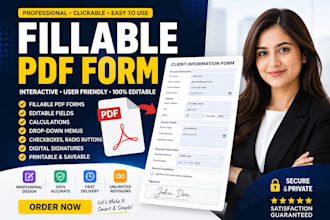 professionally create fillable PDF form in adobe acrobat, convert editable PDF