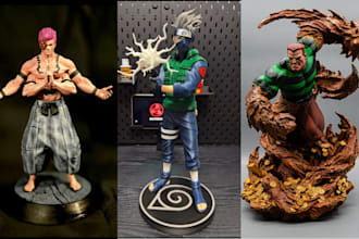 3d print and paint action figure resin anime figure 3d statue miniature painting