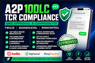 a2p 10dlc registration website tcr compliant