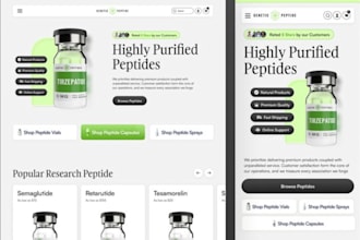 build peptide website, research peptide website, woocommerce peptide store