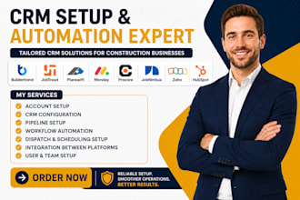 configure zoho book houzz pro, wrike for construction accounting, CRM, projects