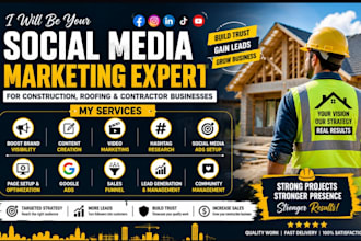 be your expert social media manager for construction and roofing companies