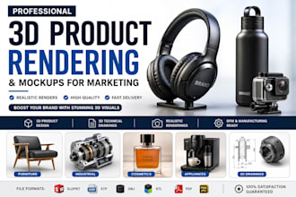 create realistic 3d product rendering and mockups in blender and keyshot