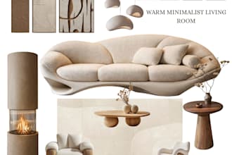 provide interior design consultation moodboard and layout