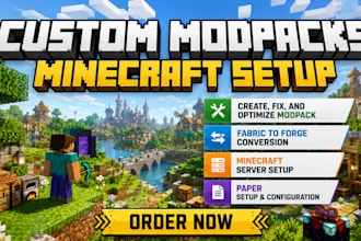 create, fix, and optimize modpack minecraft, server setup, fabric to forge paper