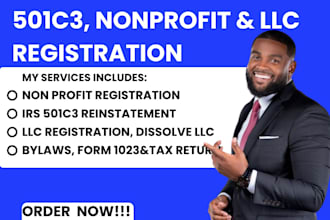 register US nonprofit, 501c3 application, reinstate 501c3, obtain ein from irs