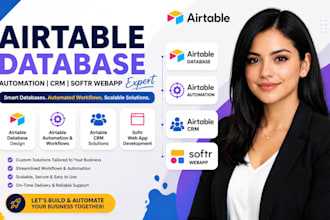airtable database, airtable automation, airtable crm, softr webapp expert