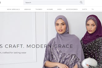 design abaya shopify store abaya website clothing store islamic shopify store