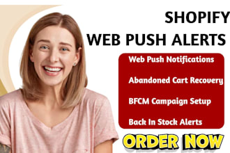 setup shopify web push firepush pushbot mobiloud progressier pushengage bfcm