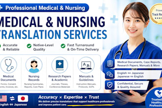 translate and proofread medical content in japanese as a native nurse