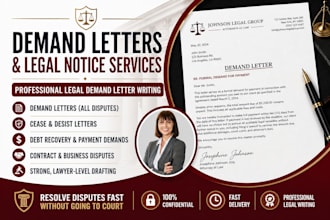 be your lawyer for demand letter and legal notices