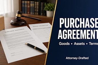 draft a clear purchase agreement for goods or assets