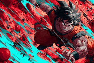 draw an anime art, custom character illustration or fan art