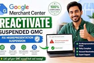 reactivate suspended google merchant center fix misrepresentation gmc suspension